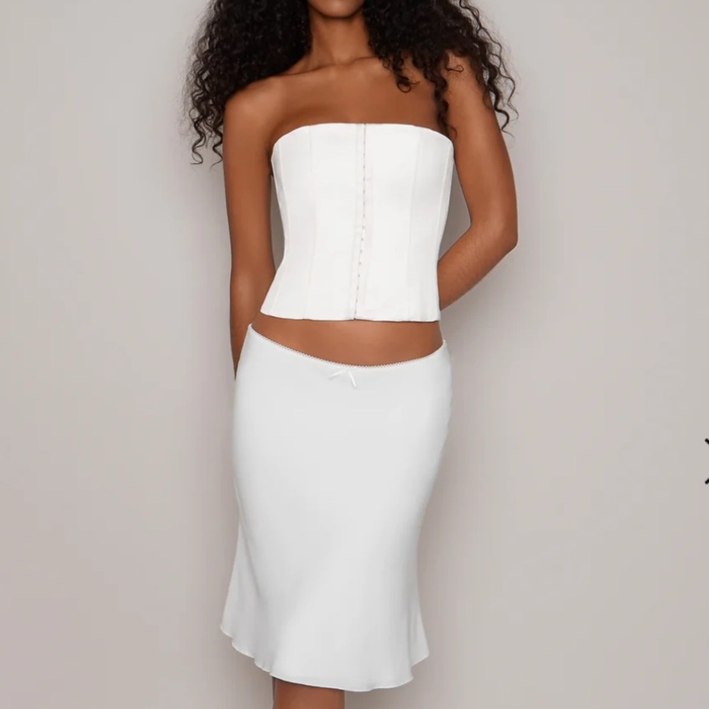 danielle guizio white satin corset top